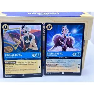Lorcana CRUELLA DE VIL Fashionable Cruiser & Perfectly Wicked Set